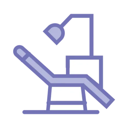 歯科医が患者を診察するアイコン